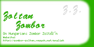 zoltan zombor business card